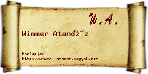 Wimmer Atanáz névjegykártya